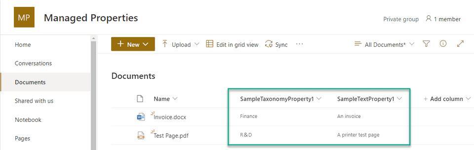 Add Sample Documents with metadata