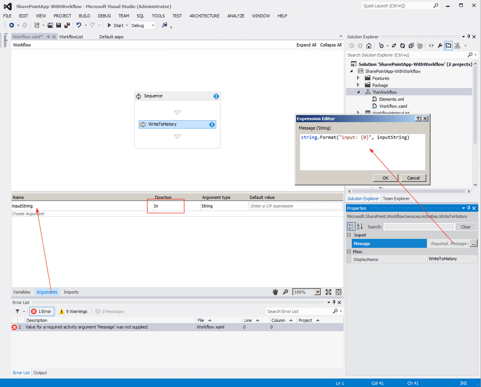 Use Input Parameter in Activity